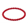Red 6mm Beaded Bracelet with Glossy Acrylic Beads, Handmade Red Jewellery