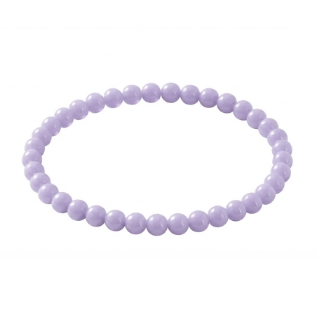 Lavender 6mm Beaded Bracelet with Glossy Acrylic Beads, Handmade Pastel Purple Jewellery