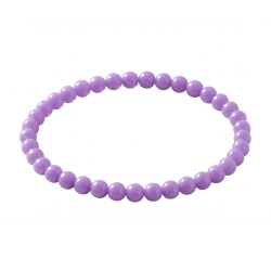 Lilac 6mm Beaded Bracelet with Glossy Acrylic Beads, Handmade Soft Purple Jewellery