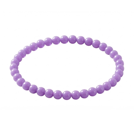 Lilac 6mm Beaded Bracelet with Glossy Acrylic Beads, Handmade Soft Purple Jewellery