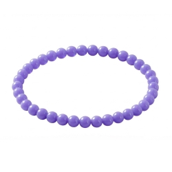 Violet 6mm Beaded Bracelet with Glossy Acrylic Beads, Handmade Purple Jewellery