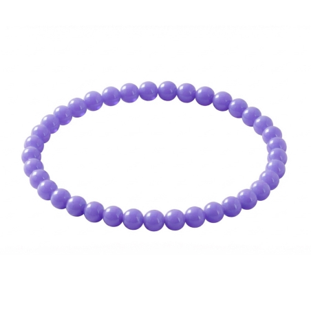 Violet 6mm Beaded Bracelet with Glossy Acrylic Beads, Handmade Purple Jewellery