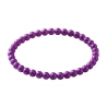 Plum Purple 6mm Beaded Bracelet with Glossy Acrylic Beads, Handmade Deep Purple Jewellery