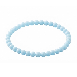 Baby Blue 6mm Beaded Bracelet with Glossy Acrylic Beads, Handmade Pastel Blue Jewellery