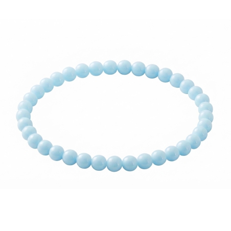 Baby Blue 6mm Beaded Bracelet with Glossy Acrylic Beads, Handmade Pastel Blue Jewellery