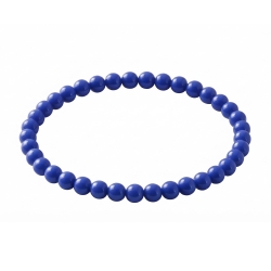 Dark Blue 6mm Beaded Bracelet with Glossy Acrylic Beads, Handmade Deep Blue Jewellery
