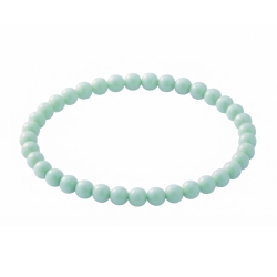 Light Aqua 6mm Beaded Bracelet with Glossy Acrylic Beads, Handmade Pastel Blue Green Jewellery