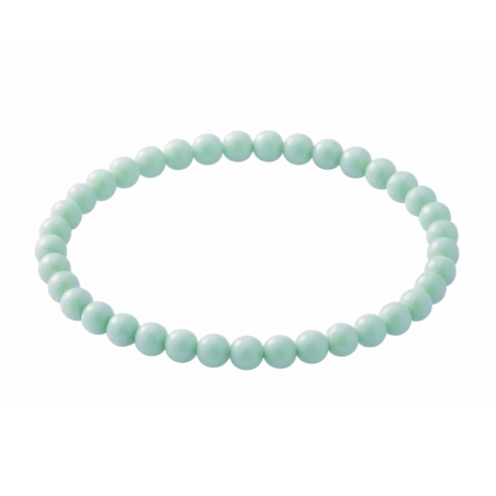 Light Aqua 6mm Beaded Bracelet with Glossy Acrylic Beads, Handmade Pastel Blue Green Jewellery