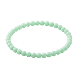 Mint Green 6mm Beaded Bracelet with Glossy Acrylic Beads, Handmade Fresh Green Jewellery