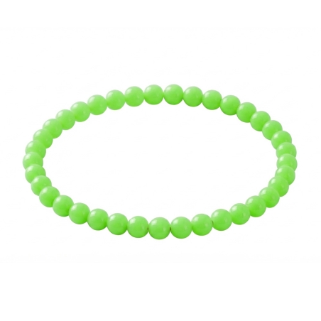 Kelly Green 6mm Beaded Bracelet with Glossy Acrylic Beads, Handmade Vibrant Green Jewellery