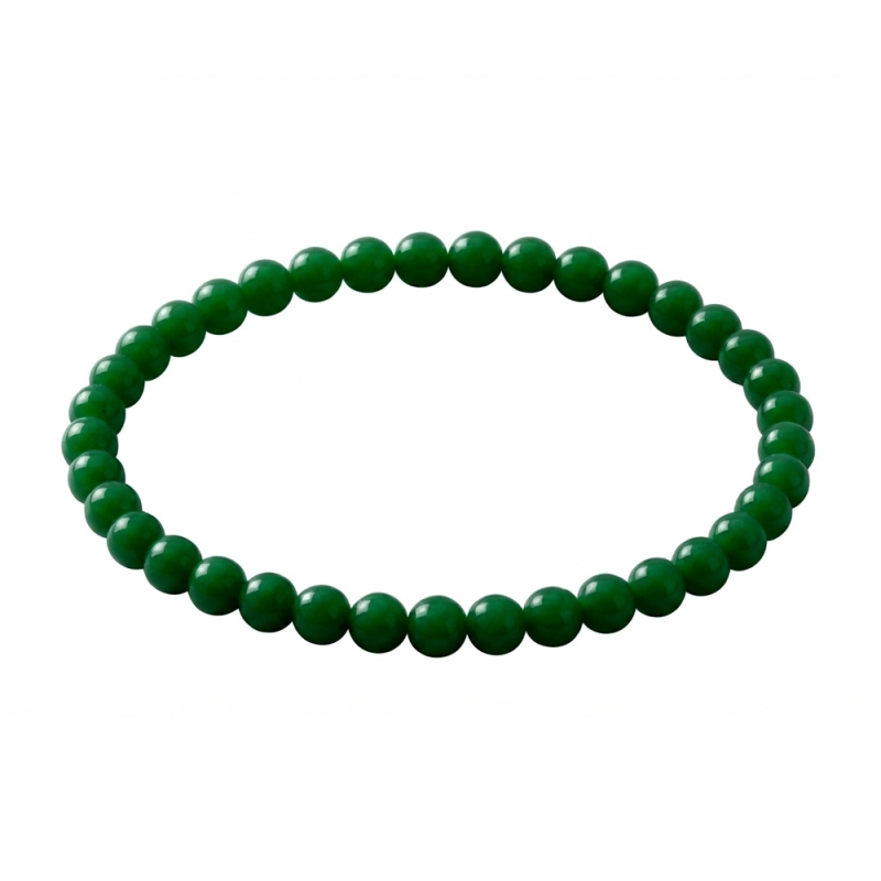 Dark Green 6mm Beaded Bracelet with Glossy Acrylic Beads, Handmade Deep Green Jewellery