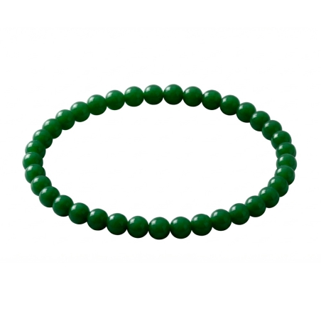 Dark Green 6mm Beaded Bracelet with Glossy Acrylic Beads, Handmade Deep Green Jewellery