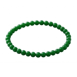 Emerald Green 6mm Beaded Bracelet with Glossy Acrylic Beads, Handmade Jewel-Tone Green Jewellery