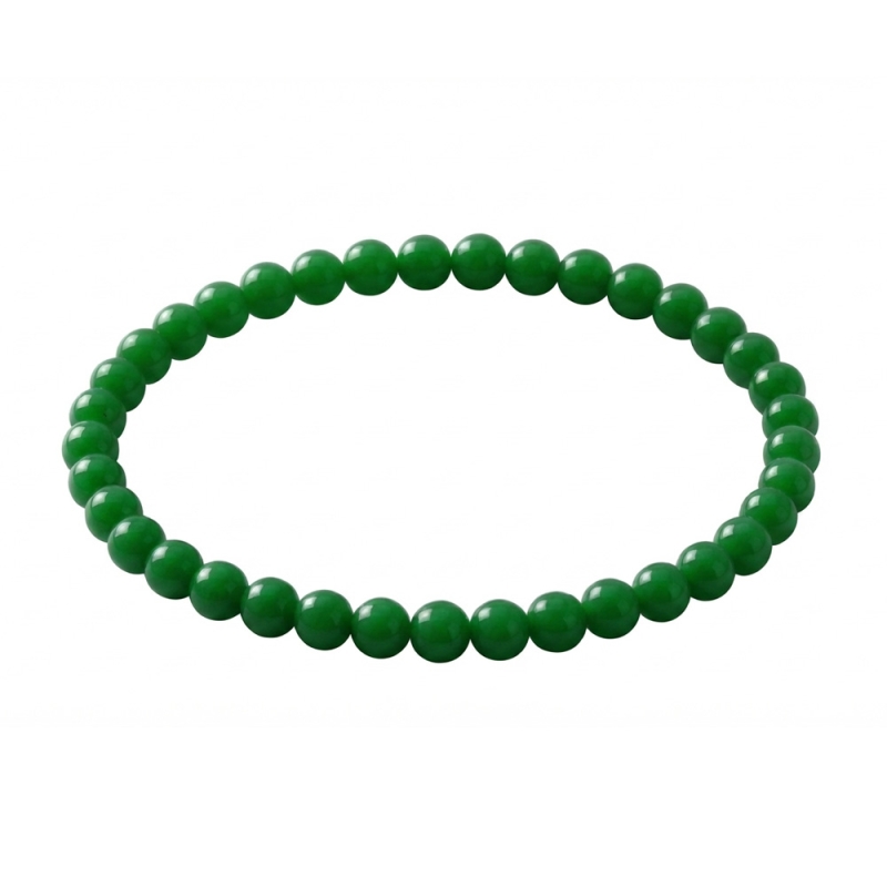 Emerald Green 6mm Beaded Bracelet with Glossy Acrylic Beads, Handmade Jewel-Tone Green Jewellery