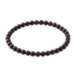 Brown 6mm Beaded Bracelet with Glossy Acrylic Beads, Handmade Earthy Brown Jewellery