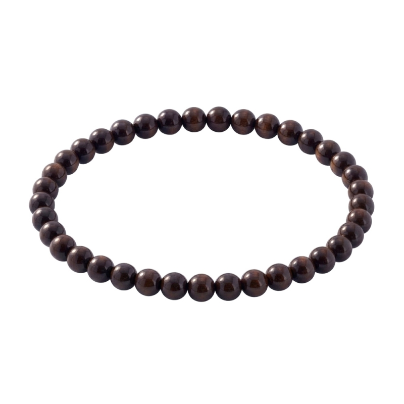 Brown 6mm Beaded Bracelet with Glossy Acrylic Beads, Handmade Earthy Brown Jewellery