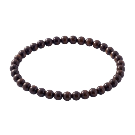 Brown 6mm Beaded Bracelet with Glossy Acrylic Beads, Handmade Earthy Brown Jewellery