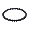 Black 6mm Beaded Bracelet with Glossy Acrylic Beads, Handmade Minimalist Black Jewellery
