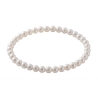 White Pearl 6mm Beaded Bracelet with Pearlescent Acrylic Beads, Handmade Elegant Jewellery