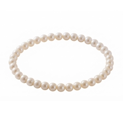 Ivory Pearl 6mm Beaded Bracelet with Creamy Pearlescent Acrylic Beads, Handmade Jewellery