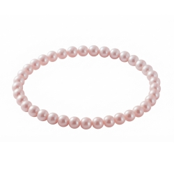 Peach Pearl 6mm Beaded Bracelet with Soft Peach Pearlescent Acrylic Beads