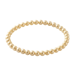 Champagne Pearl 6mm Beaded Bracelet with Warm Champagne Pearlescent Acrylic Beads