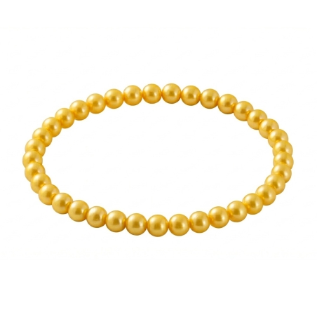 Yellow Pearl 6mm Beaded Bracelet with Bright Yellow Pearlescent Acrylic Beads