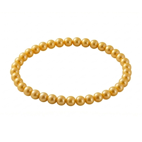 Golden Yellow Pearl 6mm Beaded Bracelet with Rich Golden Pearlescent Acrylic Beads