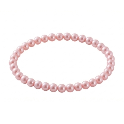 Baby Pink Pearl 6mm Beaded Bracelet with Soft Pink Pearlescent Acrylic Beads