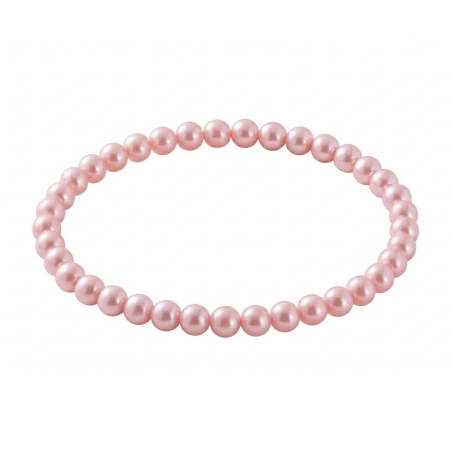 Baby Pink Pearl 6mm Beaded Bracelet with Soft Pink Pearlescent Acrylic Beads