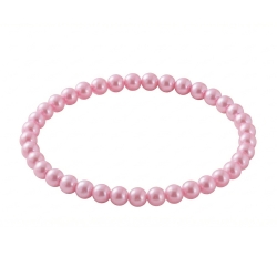 Candy Pink Pearl 6mm Beaded Bracelet with Bright Pink Pearlescent Acrylic Beads