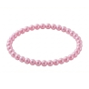 Candy Pink Pearl 6mm Beaded Bracelet with Bright Pink Pearlescent Acrylic Beads