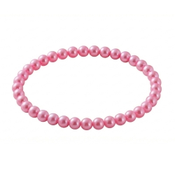 Rose Pink Pearl 6mm Beaded Bracelet with Rosy Pink Pearlescent Acrylic Beads