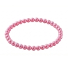 Rose Pink Pearl 6mm Beaded Bracelet with Rosy Pink Pearlescent Acrylic Beads