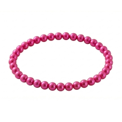 Fuchsia Pearl 6mm Beaded Bracelet with Vivid Fuchsia Pearlescent Acrylic Beads