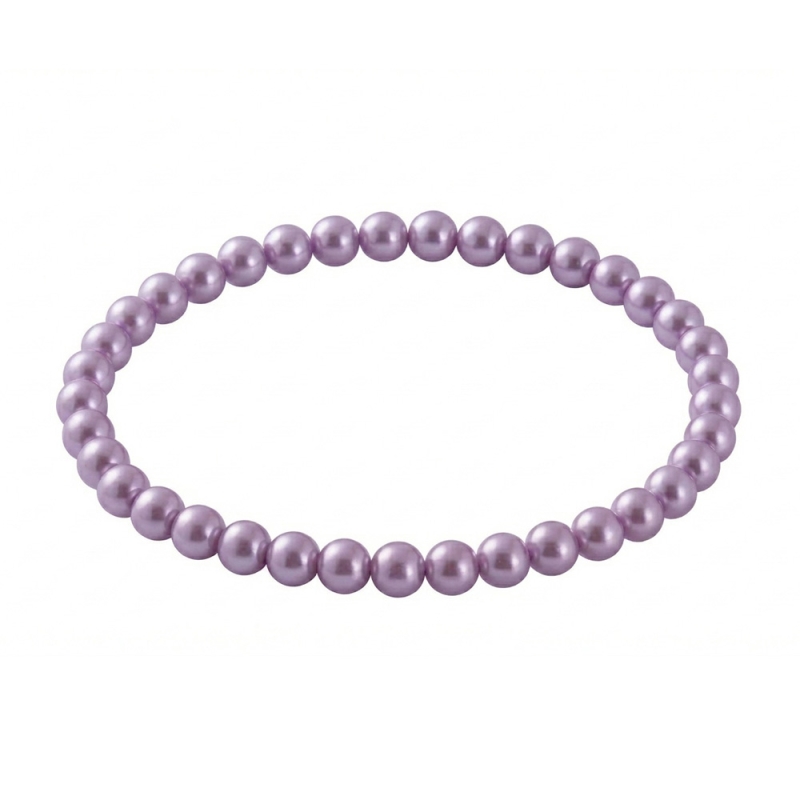 Lilac Pearl 6mm Beaded Bracelet with Delicate Lilac Pearlescent Acrylic Beads