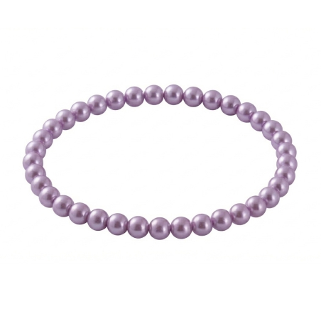 Lilac Pearl 6mm Beaded Bracelet with Delicate Lilac Pearlescent Acrylic Beads