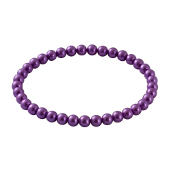 Purple Pearl 6mm Beaded Bracelet with Rich Purple Pearlescent Acrylic Beads