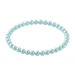 Baby Blue Pearl 6mm Beaded Bracelet with Pale Blue Pearlescent Acrylic Beads