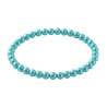 Aqua Pearl 6mm Beaded Bracelet with Blue-Green Pearlescent Acrylic Beads
