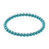 Turquoise Pearl 6mm Beaded Bracelet with Blue-Green Pearlescent Acrylic Beads