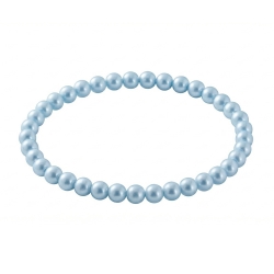 Ice Blue Pearl 6mm Beaded Bracelet with Pale Blue Pearlescent Acrylic Beads