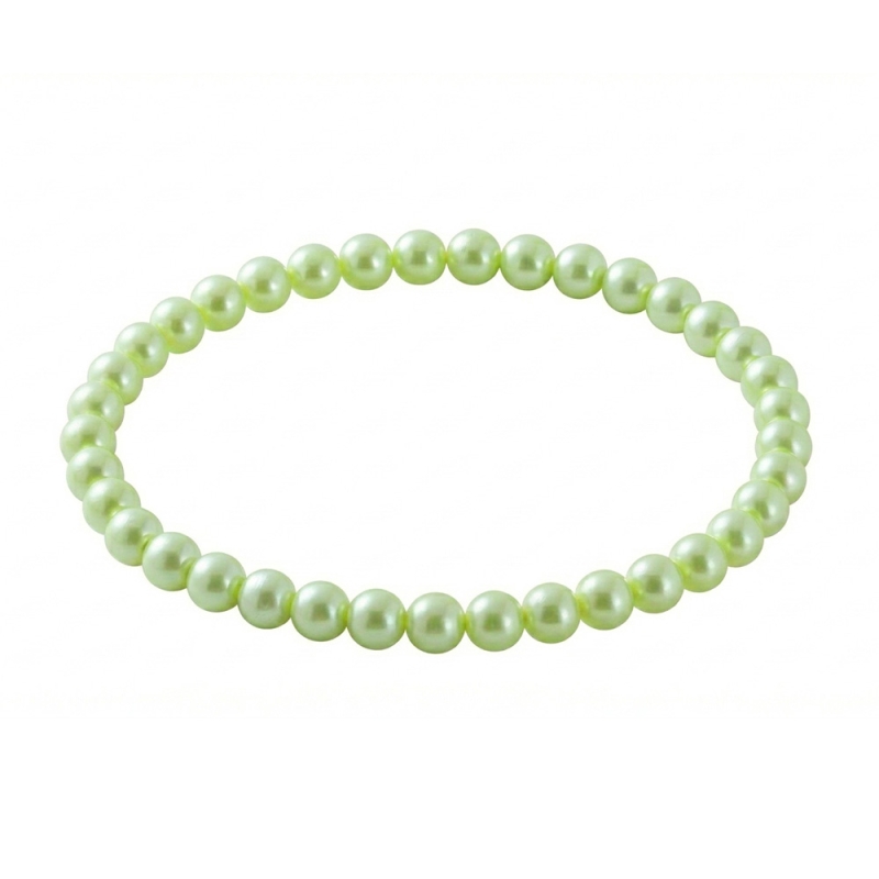 Light Green Pearl 6mm Beaded Bracelet with Soft Green Pearlescent Acrylic Beads