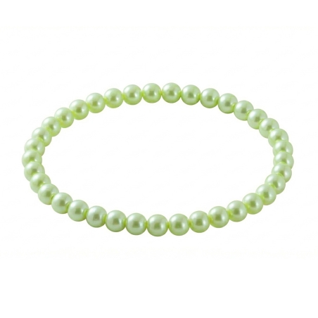 Light Green Pearl 6mm Beaded Bracelet with Soft Green Pearlescent Acrylic Beads