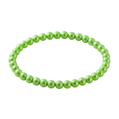 Green Pearl 6mm Beaded Bracelet with Rich Green Pearlescent Acrylic Beads