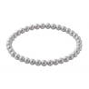 Silver Pearl 6mm Beaded Bracelet with Silver-Toned Pearlescent Acrylic Beads