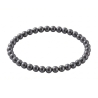 Gunmetal Pearl 6mm Beaded Bracelet with Dark Grey Pearlescent Acrylic Beads