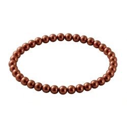Copper Pearl 6mm Beaded Bracelet with Copper-Toned Pearlescent Acrylic Beads