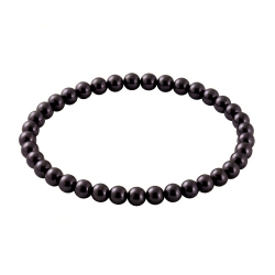 Black Pearl 6mm Beaded Bracelet with Black Pearlescent Acrylic Beads