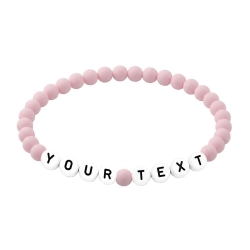 Powder Pink Matte 6mm Personalised Bracelet 602